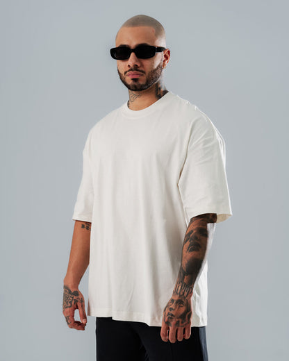 Camiseta Básica Oversize Marfil