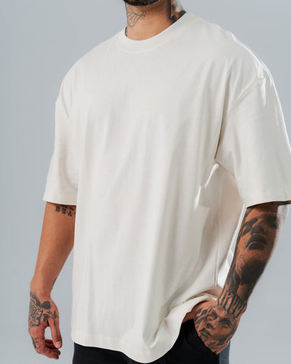 Camiseta Básica Oversize Marfil