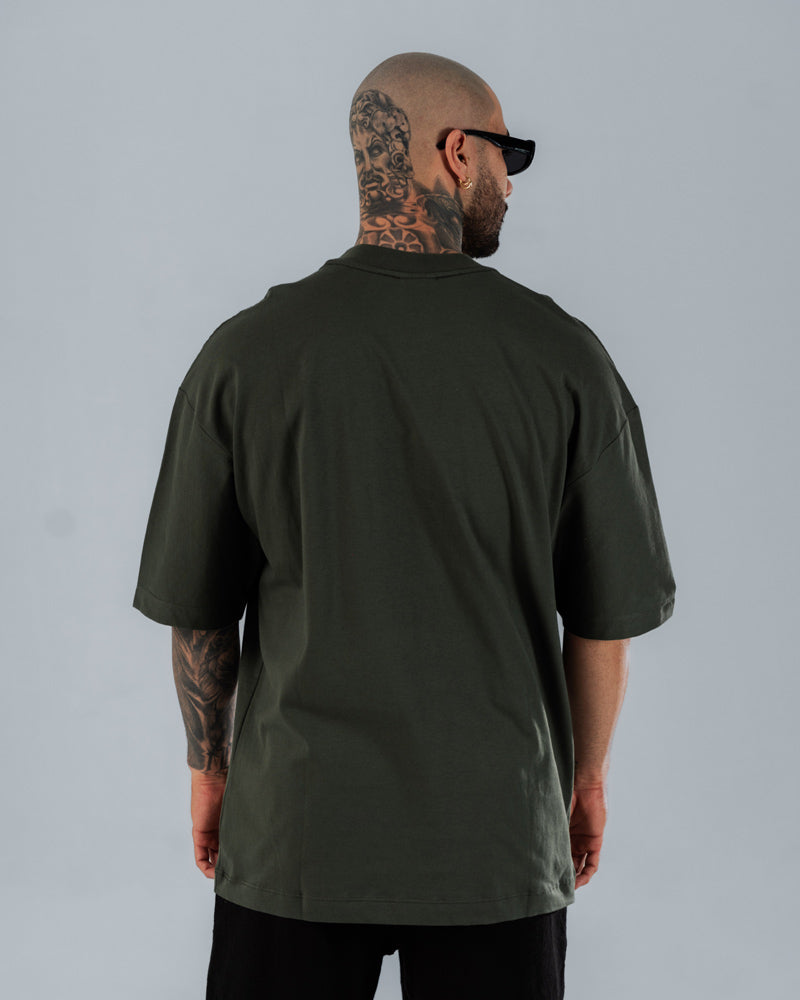 Camiseta Oversize Básica de Hombre Verde