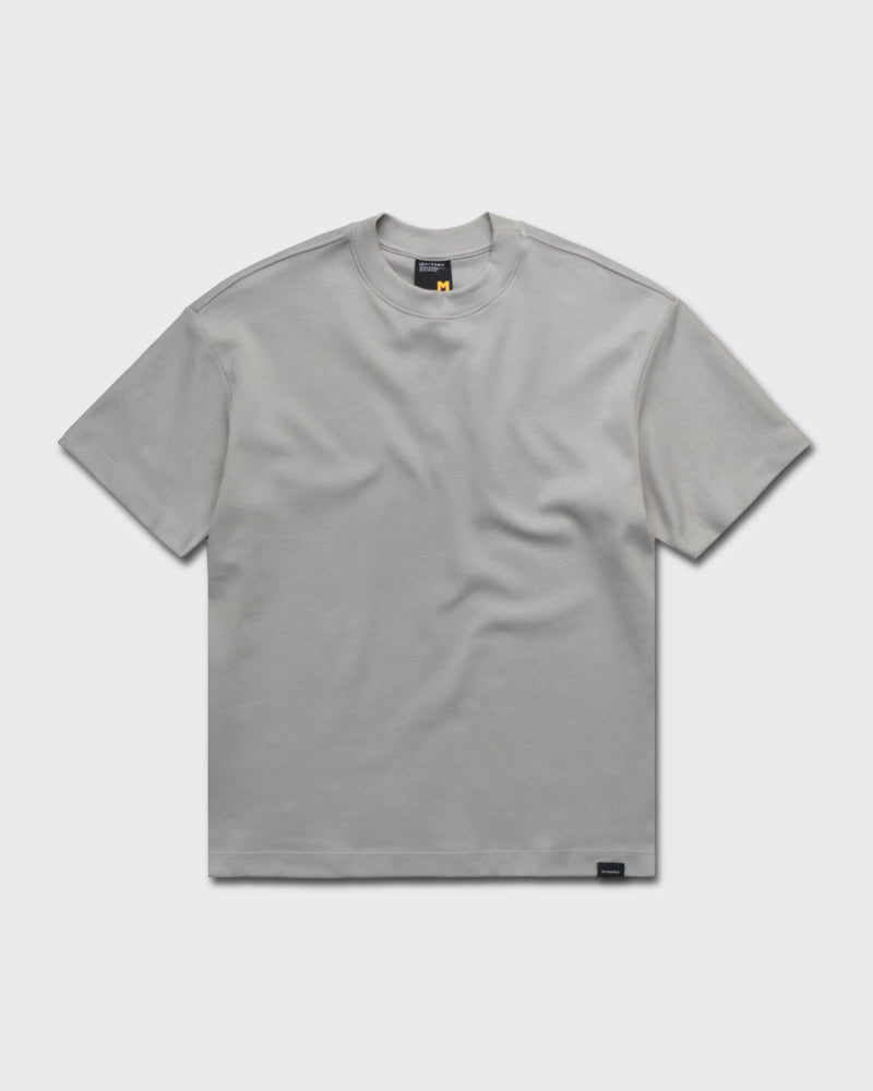 Camiseta Básica de Corte Relajado Gris Cemento