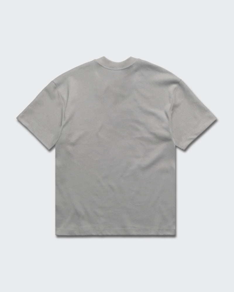 Camiseta Básica de Corte Relajado Gris Cemento
